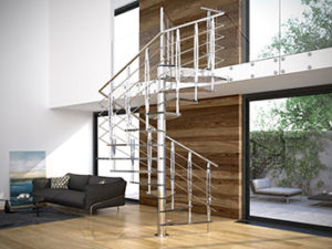 scala a chiocciola rintal modello tekla glass